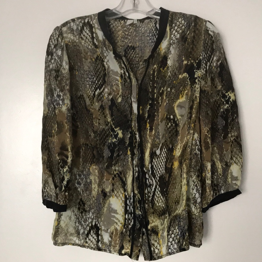 Line & Dot 100% Silk Blouse